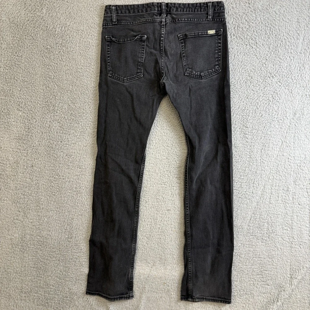 Vans Jeans Mens 30x32 Black Charcoal Wash Slim Skinny Stretch Denim VN-ONEKBLK